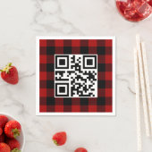 Frohe Weihnachts QR-Code auf Buffalo Kariert Serviette (Beispiel)