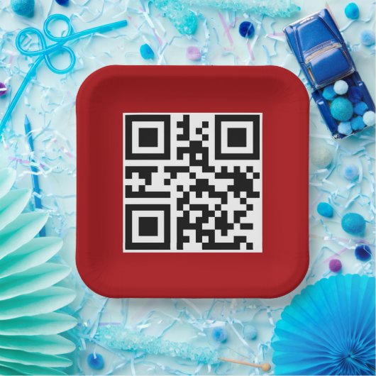 Frohe Weihnachts QR-Code auf Red Pappteller (Party)