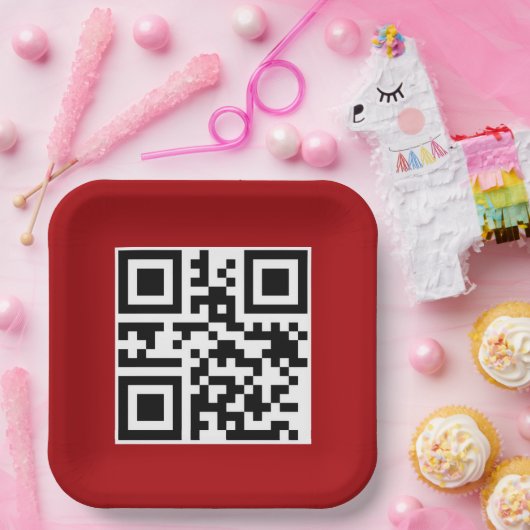 Frohe Weihnachts QR-Code auf Red Pappteller (Party)