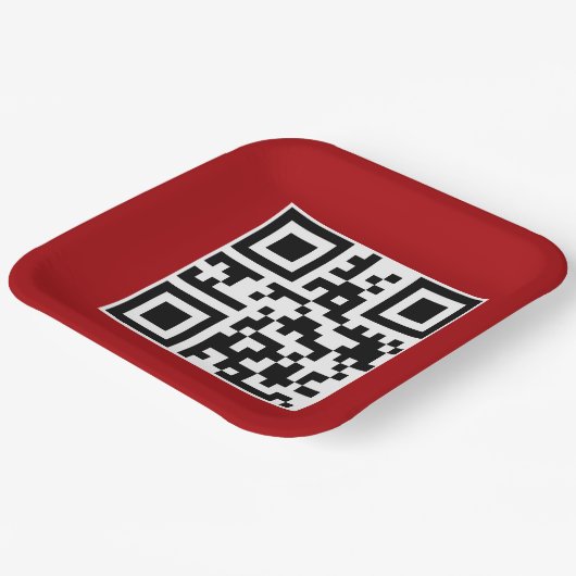 Frohe Weihnachts QR-Code auf Red Pappteller (Gewinkelt)