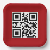 Frohe Weihnachts QR-Code auf Red Pappteller (Vorderseite)