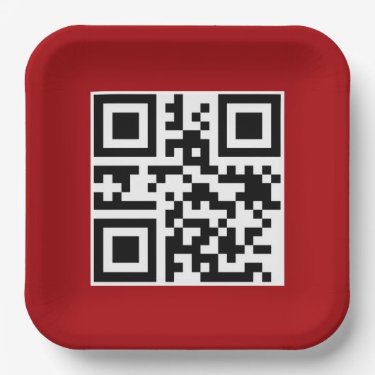 Frohe Weihnachts QR-Code auf Red Pappteller (Vorderseite)