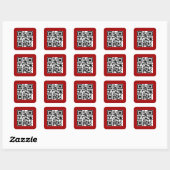 Frohe Weihnachts QR-Code auf Red Quadratischer Aufkleber (Blatt)