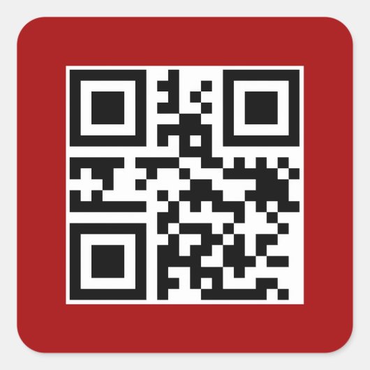 Frohe Weihnachts QR-Code auf Red Quadratischer Aufkleber (Vorderseite)