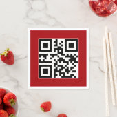 Frohe Weihnachts QR-Code auf Red Serviette (Beispiel)