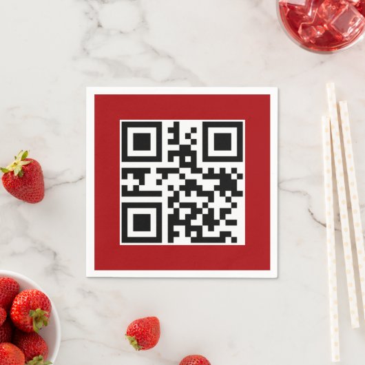 Frohe Weihnachts QR-Code auf Red Serviette (Beispiel)