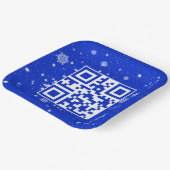 Frohe Weihnachts QR-Code für Schneeflocken Pappteller (Gewinkelt)