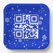 Frohe Weihnachts QR-Code für Schneeflocken Pappteller (Vorderseite)