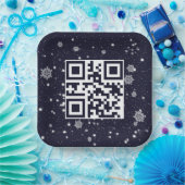 Frohe Weihnachts QR-Code für Schneeflocken Pappteller (Party)