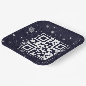 Frohe Weihnachts QR-Code für Schneeflocken Pappteller (Gewinkelt)