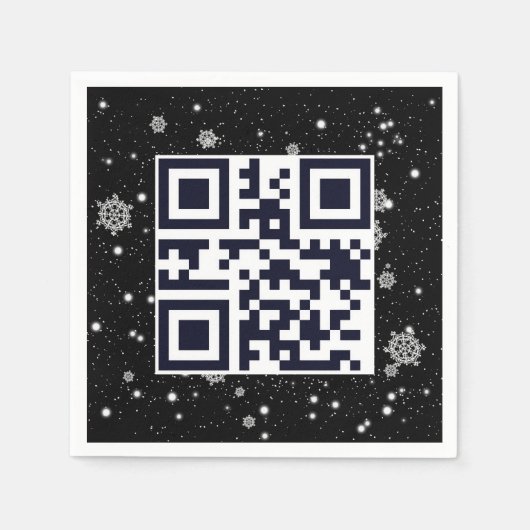 Frohe Weihnachts QR-Code für Schneeflocken Serviette (Vorderseite)