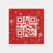 Frohe Weihnachts QR-Code für Schneeflocken Serviette (Vorderseite)