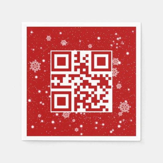 Frohe Weihnachts QR-Code für Schneeflocken Serviette (Vorderseite)