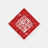 Frohe Weihnachts QR-Code für Schneeflocken Serviette (Ecke)