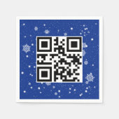 Frohe Weihnachts QR-Code für Schneeflocken Serviette (Vorderseite)