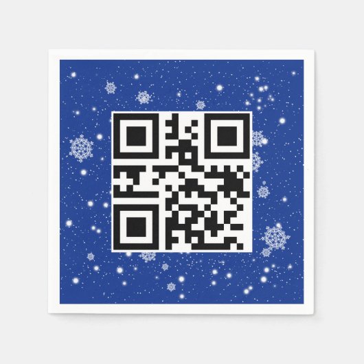 Frohe Weihnachts QR-Code für Schneeflocken Serviette (Vorderseite)