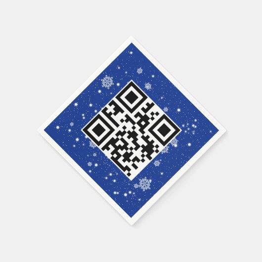 Frohe Weihnachts QR-Code für Schneeflocken Serviette (Ecke)