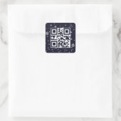 Frohe Weihnachts QR-Code in Schneeflocken Quadratischer Aufkleber (Tasche)