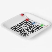 Frohe Weihnachts QR Code mit String Lights Pappteller (Gewinkelt)