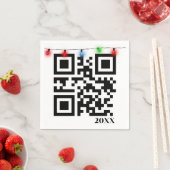 Frohe Weihnachts QR Code mit String Lights Serviette (Beispiel)