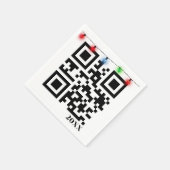 Frohe Weihnachts QR Code mit String Lights Serviette (Ecke)