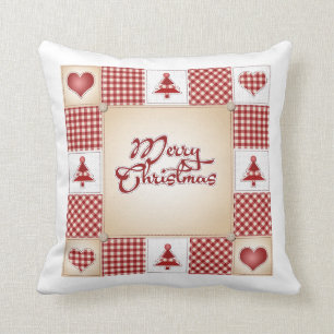Frohe Weihnachts-Quilt-Muster Land Kissen
