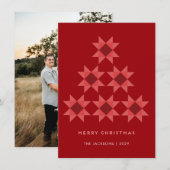 Frohe Weihnachts-Quilt-Sterne-Urlaubsgestaltung Feiertagskarte (Vorne/Hinten)