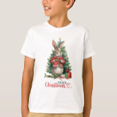 Frohe Weihnachts-Rabbit-Baum dekorieren T-Shirt (Vorderseite)