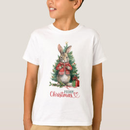 Frohe Weihnachts-Rabbit-Baum dekorieren T-Shirt