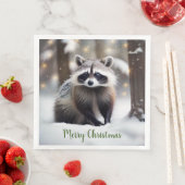 Frohe Weihnachts Raccoon Papier Napkins Serviette (Beispiel)