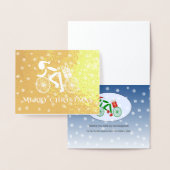 Frohe Weihnachts-Radfahrer-Custom Text Foil Card Folienkarte (Anzeige)