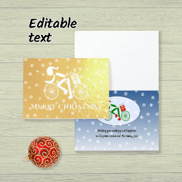Frohe Weihnachts-Radfahrer-Custom Text Foil Card Folienkarte