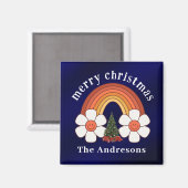 Frohe Weihnachts Rainbow Personalisiert Magnet (Vorderseite/Rückseite)