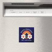 Frohe Weihnachts Rainbow Personalisiert Magnet (In Situ (Geschirrspüler))