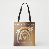 Frohe Weihnachts Rainbow Personalisiert Tasche (Vorderseite)