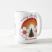 Frohe Weihnachts-Rainbow personalisierte Mug Kaffeetasse (VorderseiteRechts)
