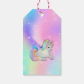 Frohe Weihnachts Rainbow Unicorn Holiday Star Geschenkanhänger (Rückseite)