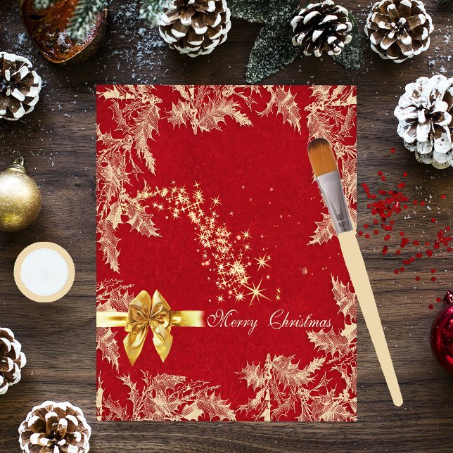 Frohe Weihnachts Red and Gold Scrapbook Paper (Von Creator hochgeladen)
