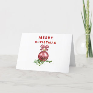 Frohe Weihnachts Red Bauble Card Feiertagskarte