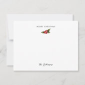 Frohe Weihnachts Red Berries Note Card Mitteilungskarte (Vorderseite)