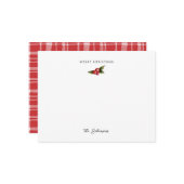 Frohe Weihnachts Red Berries Note Card Mitteilungskarte (Vorderseite/Rückseite Beispiel)