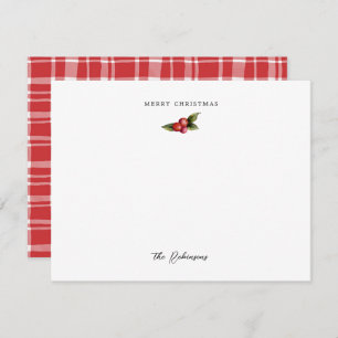 Frohe Weihnachts Red Berries Note Card Mitteilungskarte