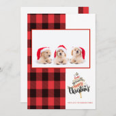 Frohe Weihnachts Red Black Buffalo Kariertes Foto (Vorne/Hinten)