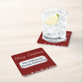 Frohe Weihnachts Red Bling Labels Rechteckiger Pappuntersetzer (Vor Ort)