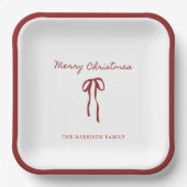 Frohe Weihnachts Red Bow Holiday Paper Teller (Vorderseite)