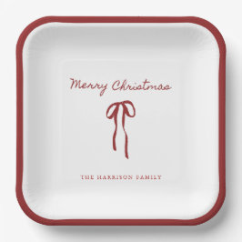 Frohe Weihnachts Red Bow Holiday Paper Teller