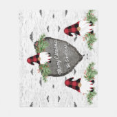 Frohe Weihnachts Red Buffalo Kariert Gnomes Sherpa Fleecedecke (Vorderseite)