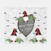 Frohe Weihnachts Red Buffalo Kariert Gnomes Sherpa Fleecedecke (Vorderseite (Horizontal))