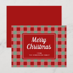 Frohe Weihnachts Red Buffalo Karierte Pattern Urla Postkarte