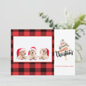 Frohe Weihnachts Red Buffalo Kariertes Foto (Stehend Vorderseite)